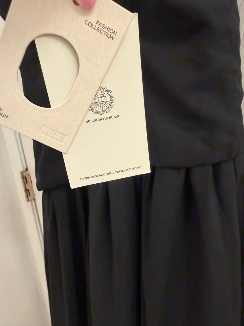 Chuang He Black Maxi Elegant Flowing Dress